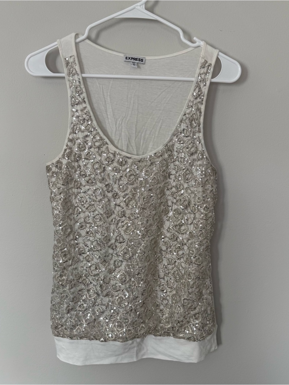 Vintage 2011 Express Sequin Lace Tank Top